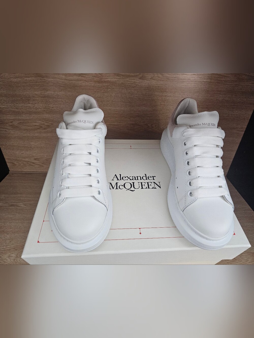 Alexander McQueen White Leather Oversized Sneakers Size 6 .5